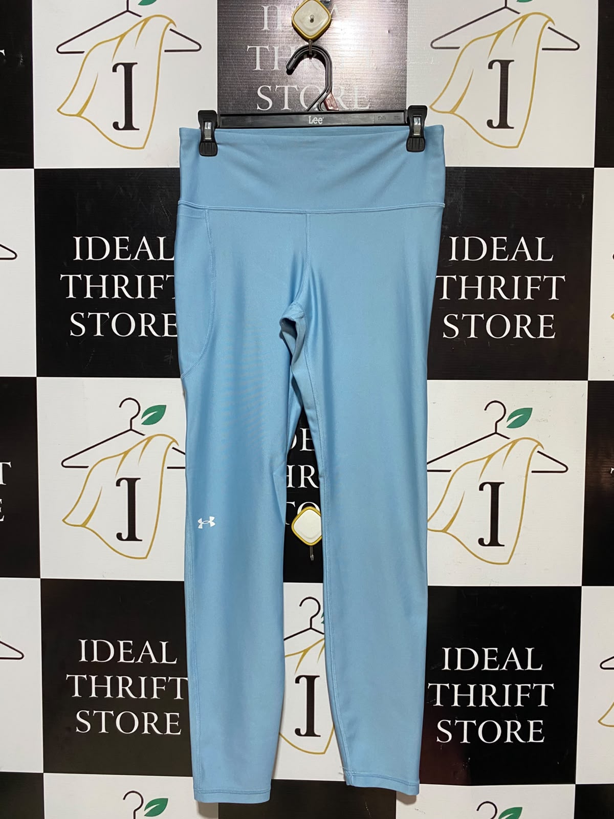 UNDER ARMOUR |M| WAIST 28| A9| HIGH-WAISTED ATHLETIC LEGGINGS WITH SIDE POCKET - SKY BLUE