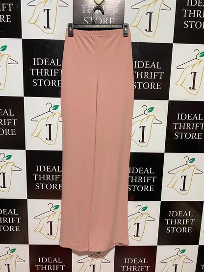 PRETTYLITTLE THING |XS| WAIST 24| A9| HIGH-WAISTED STRETCH WIDE-LEG TROUSERS - DUSTY ROSE / PEACH