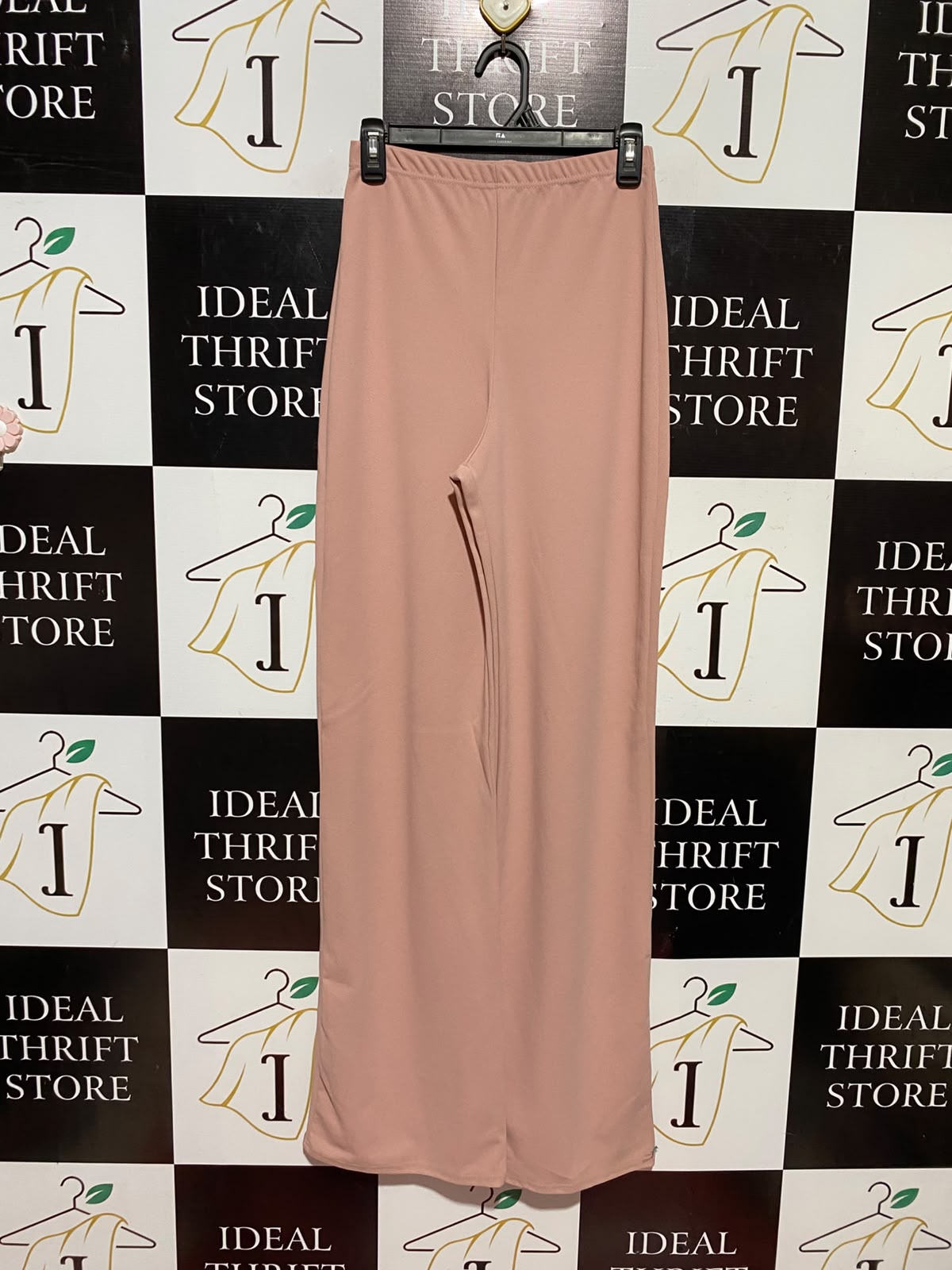 PRETTYLITTLE THING |XS| WAIST 24| A9| HIGH-WAISTED STRETCH WIDE-LEG TROUSERS - DUSTY ROSE / PEACH
