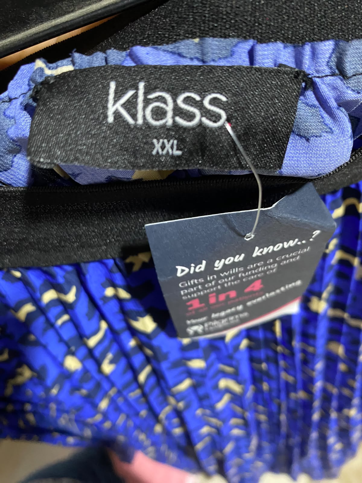 KLASS |XXL| WAIST 34| A9| HIGH-WAISTED PLEATED LEOPARD PRINT MAXI SKIRT - ELECTRIC ROYAL BLUE