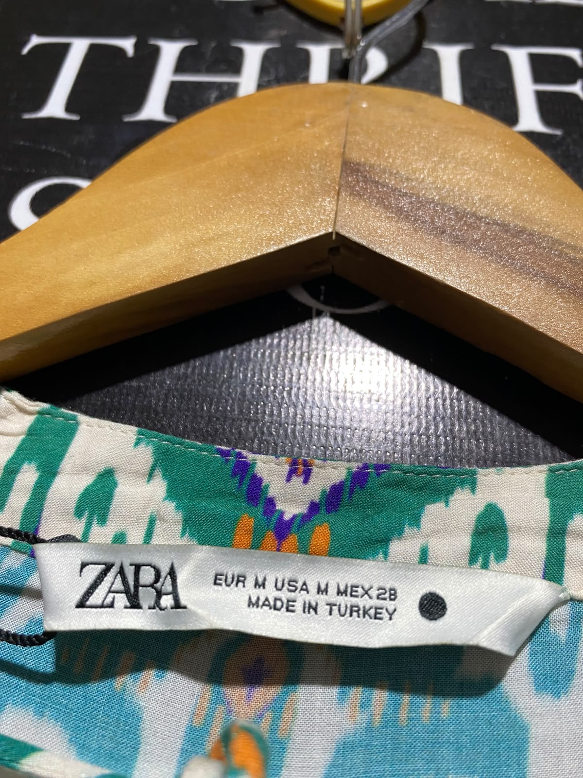 ZARA |M| BUST 20| A9| FLORAL PRINT TIE-STRAP TIERED MIDI DRESS - SAGE GREEN MULTI
