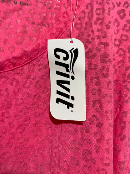 CRIVIT |M| BUST 21| A8| LEOPARD BURNOUT SHORT-SLEEVE ATHLETIC TOP - NEON PINK