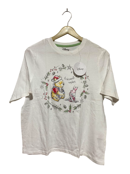 DISNEP |S| BUST 19| A9| WINNIE THE POOH & PIGLET CHRISTMAS T-SHIRT - WHITE