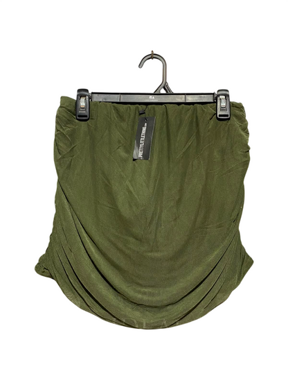 PRETTYLITTLE THING |M| BUST 28| A9| RUCHED MESH STRAPLESS BANDEAU TOP - OLIVE GREEN