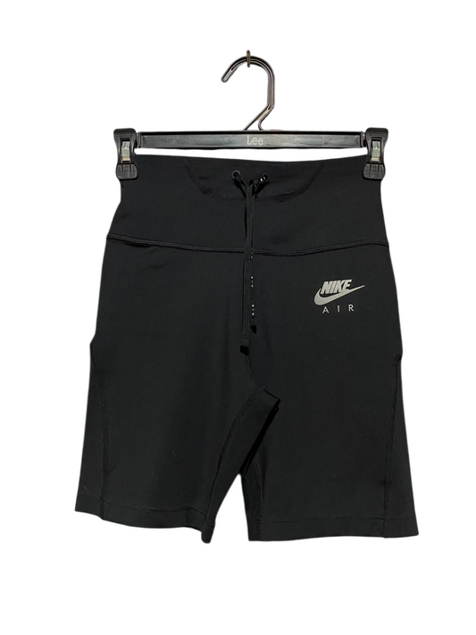 NIKE |XS| WAIST 22| A9| HIGH-WAISTED DRAWSTRING BIKER SHORTS - BLACK