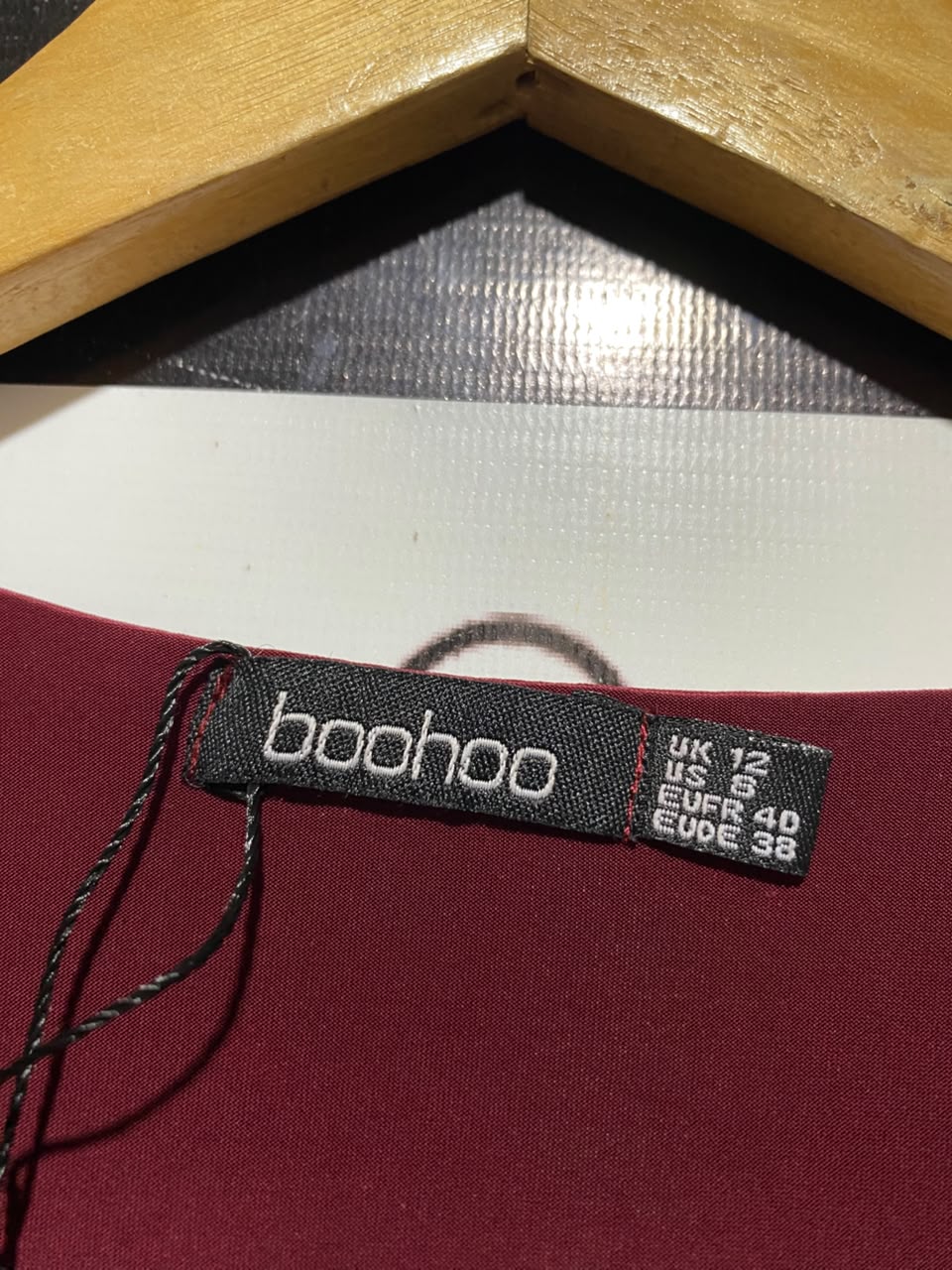 BOOHOO |M| BUST 15| A11| LONG SLEEVE SOLID BODYSUIT - BURGUNDY / MAROON