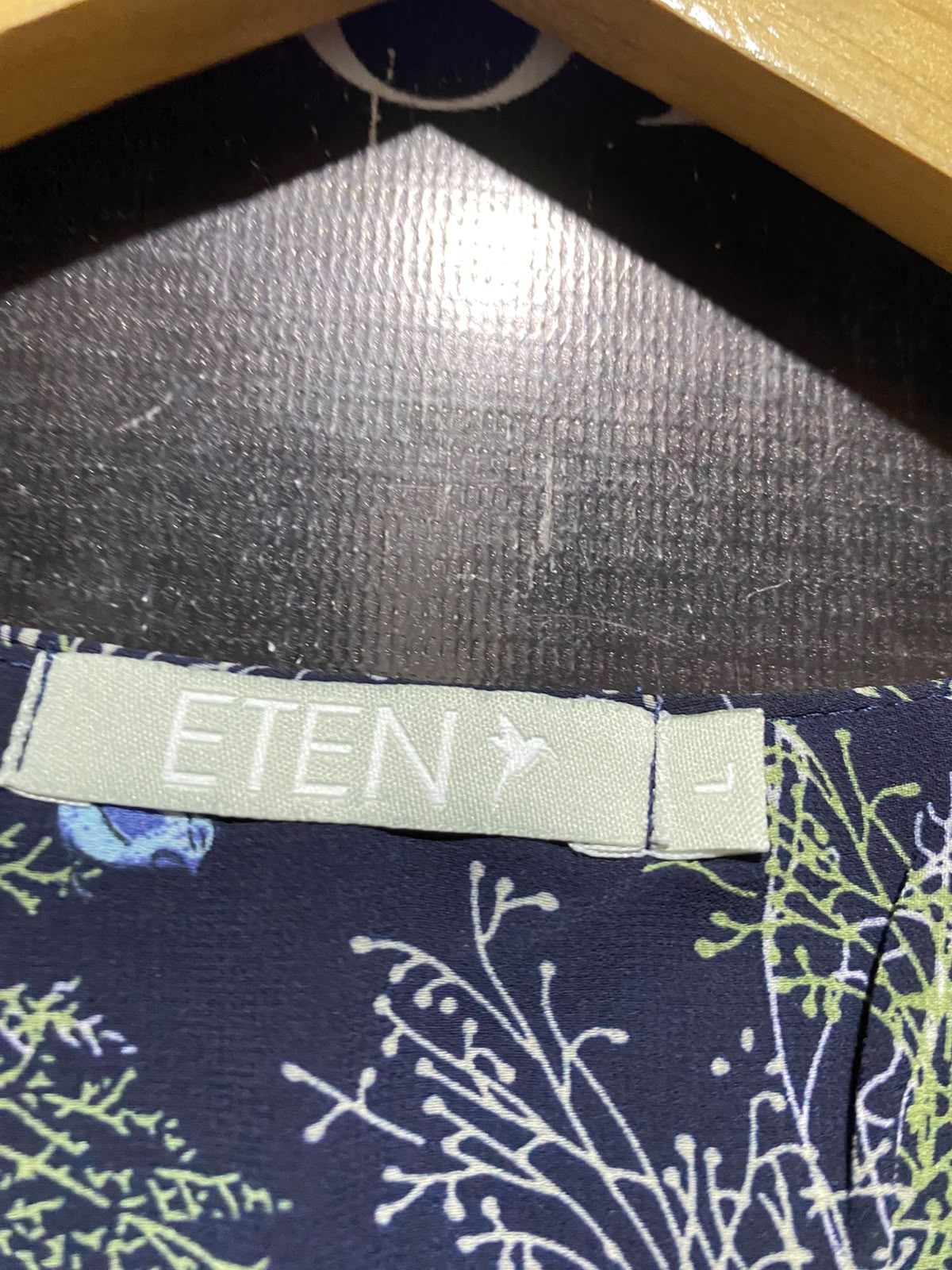 ETEN |L| BUST 18| A11| BOTANICAL FLORAL PRINT LONG SLEEVE MAXI DRESS - NAVY BLUE
