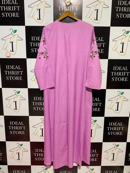 ZANZEA |L| BUST 21| A11| EMBROIDERED TIERED MAXI DRESS - PINK / LILAC