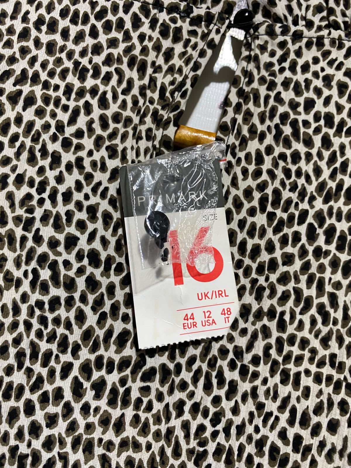 PRIMARK |L| BUST 21| A11| ANIMAL / LEOPARD PRINT HIGH NECK MINI DRESS - BEIGE & BLACK
