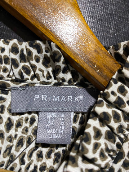 PRIMARK |L| BUST 21| A11| ANIMAL / LEOPARD PRINT HIGH NECK MINI DRESS - BEIGE & BLACK