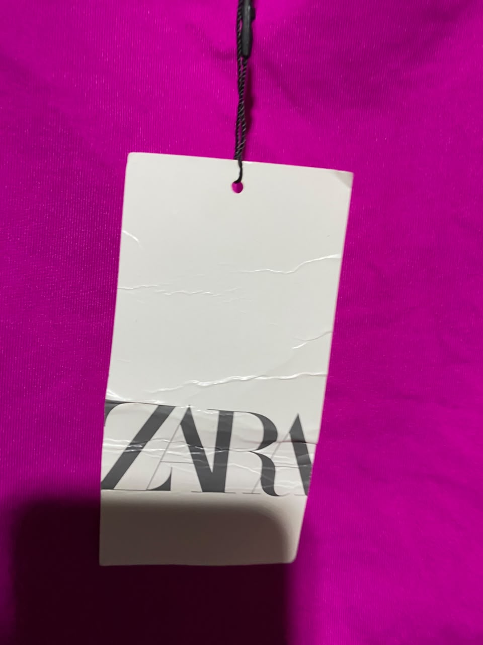 ZARA |M| BUST 16| A11| SOLID SCOOP NECK TANK TOP - HOT PINK
