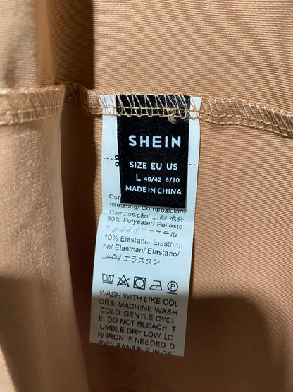 SHEIN |L| BUST 15| A11| RUCHED CAMI SLIP MAXI DRESS - NUDE / BEIGE