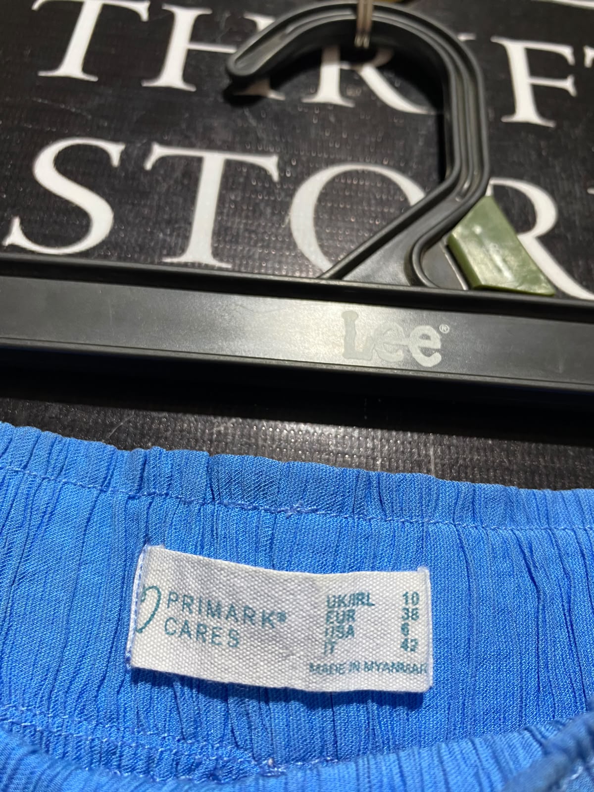 PRIMARK CARES |S| WAIST 26| A9| SOLID TEXTURED WIDE-LEG TROUSERS - CORNFLOWER BLUE