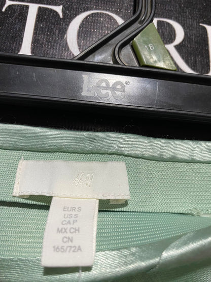 H&M |S| WAIST 26| A9| SOLID SATIN BIAS-CUT MIDI SKIRT - SAGE GREEN
