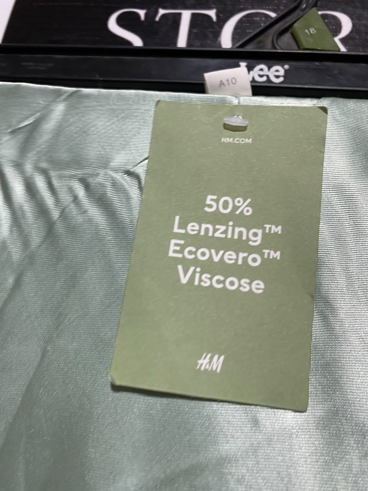 H&M |S| WAIST 26| A9| SOLID SATIN BIAS-CUT MIDI SKIRT - SAGE GREEN