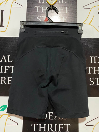 NIKE |XS| WAIST 22| A9| HIGH-WAISTED DRAWSTRING BIKER SHORTS - BLACK