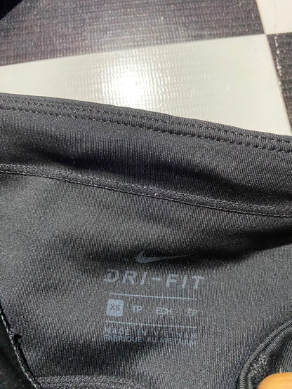NIKE |XS| WAIST 22| A9| HIGH-WAISTED DRAWSTRING BIKER SHORTS - BLACK