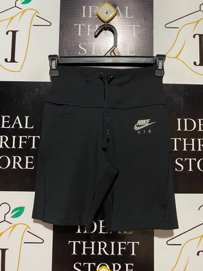 NIKE |XS| WAIST 22| A9| HIGH-WAISTED DRAWSTRING BIKER SHORTS - BLACK