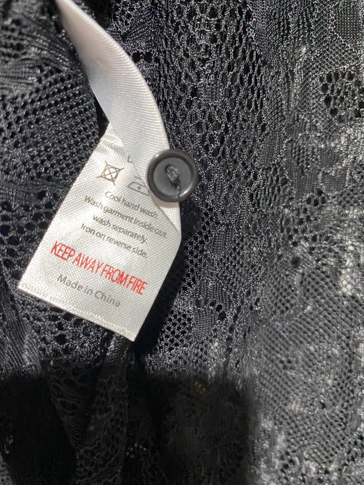 POUR MOI |M| BUST 20| A9| SHEER FLORAL LACE BUTTON-DOWN SHIRT - BLACK