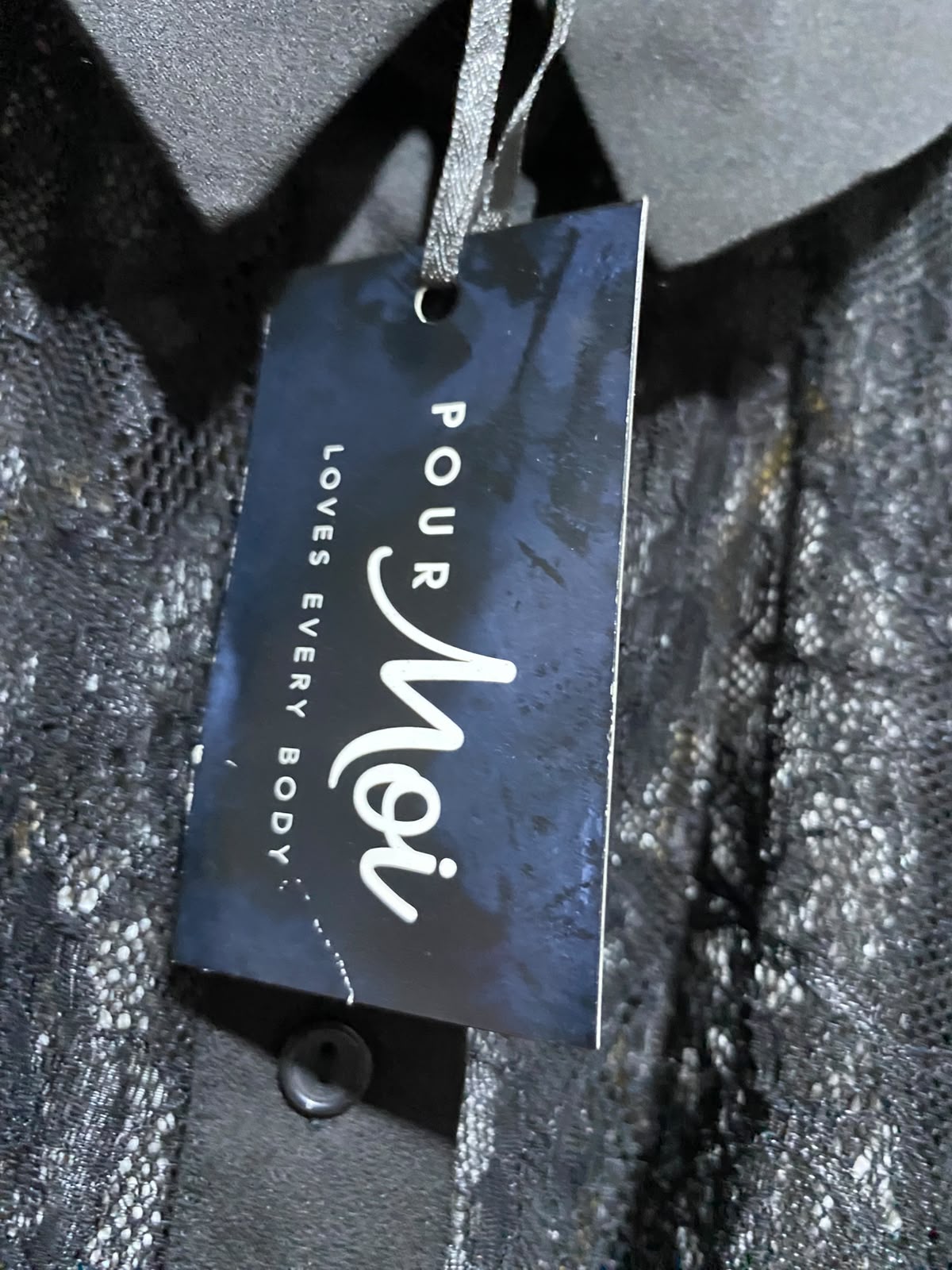 POUR MOI |M| BUST 20| A9| SHEER FLORAL LACE BUTTON-DOWN SHIRT - BLACK