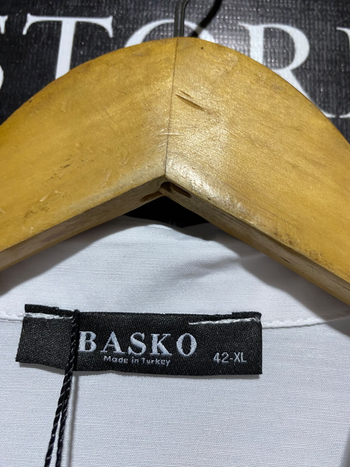 BASKO |XL| BUST FREE| A9| EMBELLISHED PEARL & BEAD MOTIF OVERSIZED BUTTON-DOWN SHIRT - WHITE