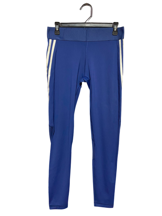 ADIDAS |M| WAIST 28| A11| ROYAL BLUE THREE-STRIPE HIGH-WAIST ACTIVE LEGGINGS