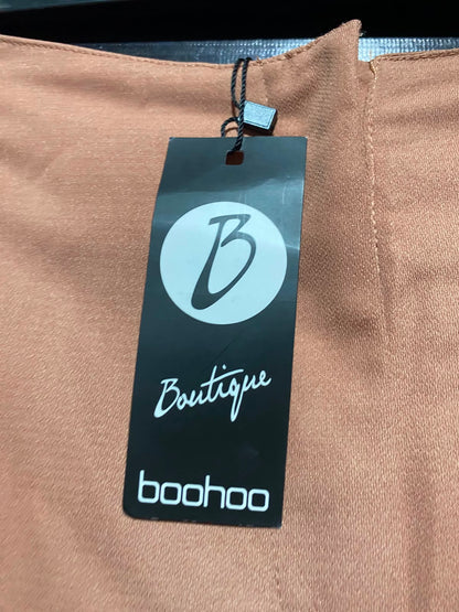 BOOHOO |L| WAIST 29| A12| RUST ORANGE HIGH-WAISTED PALAZZO PANTS