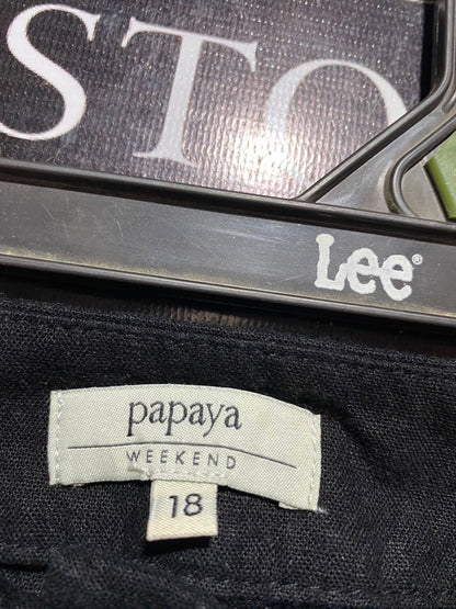 PAPAYA |XXL| WAIST 38| A12| WOMEN'S BLACK DRAWSTRING CASUAL TROUSERS