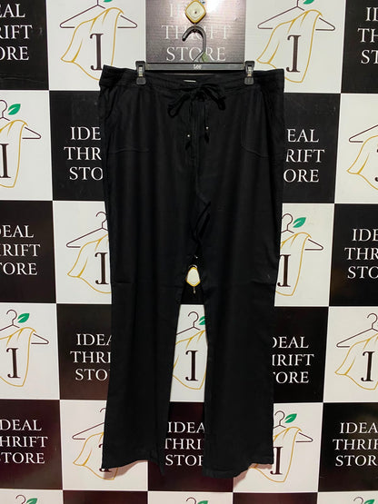 PAPAYA |XXL| WAIST 38| A12| WOMEN'S BLACK DRAWSTRING CASUAL TROUSERS