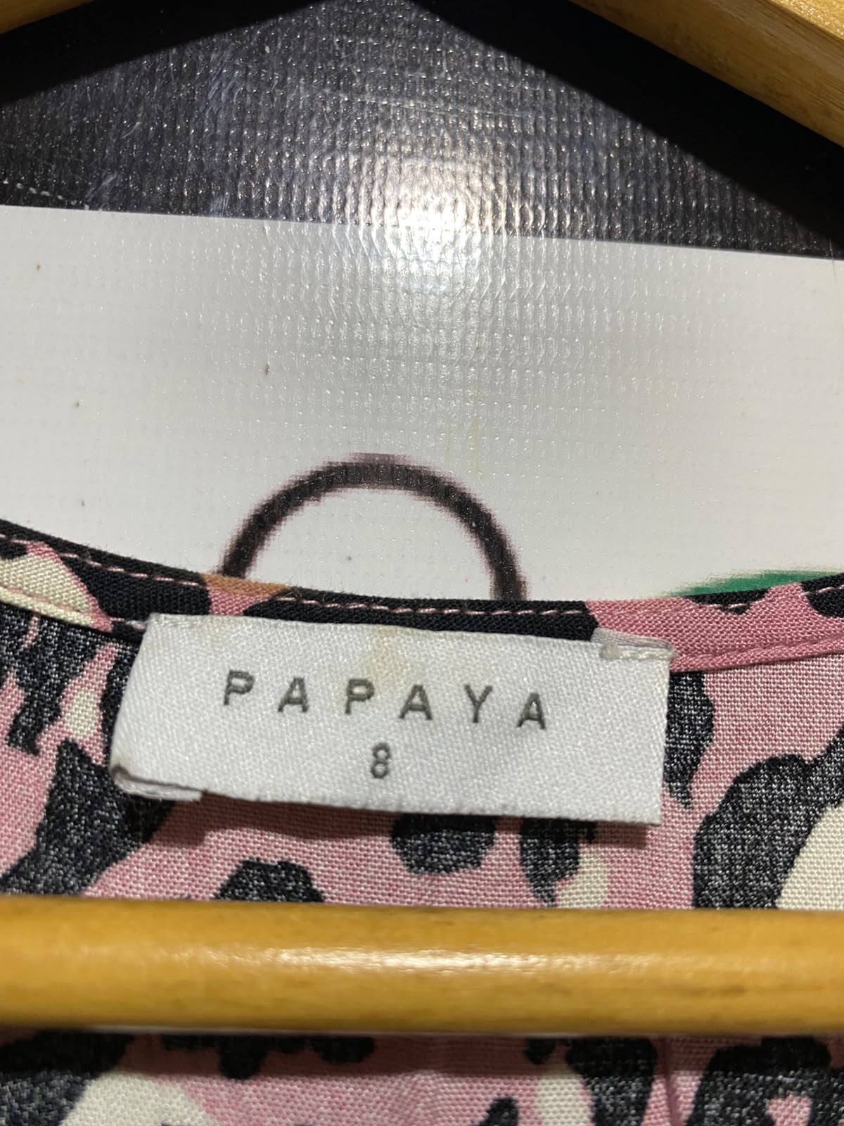PAPAYA |S| BUST 18| A12| WOMEN'S PINK LEOPARD PRINT BUTTON-DOWN MINI DRESS