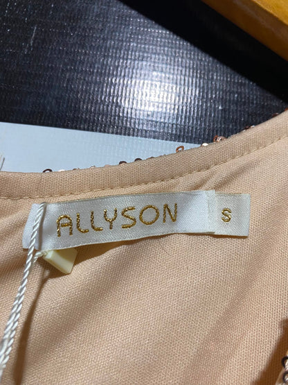 ALLYSON |S| BUST 15| A12| WOMEN'S ROSE GOLD SEQUIN & FRINGE PARTY MINI DRESS
