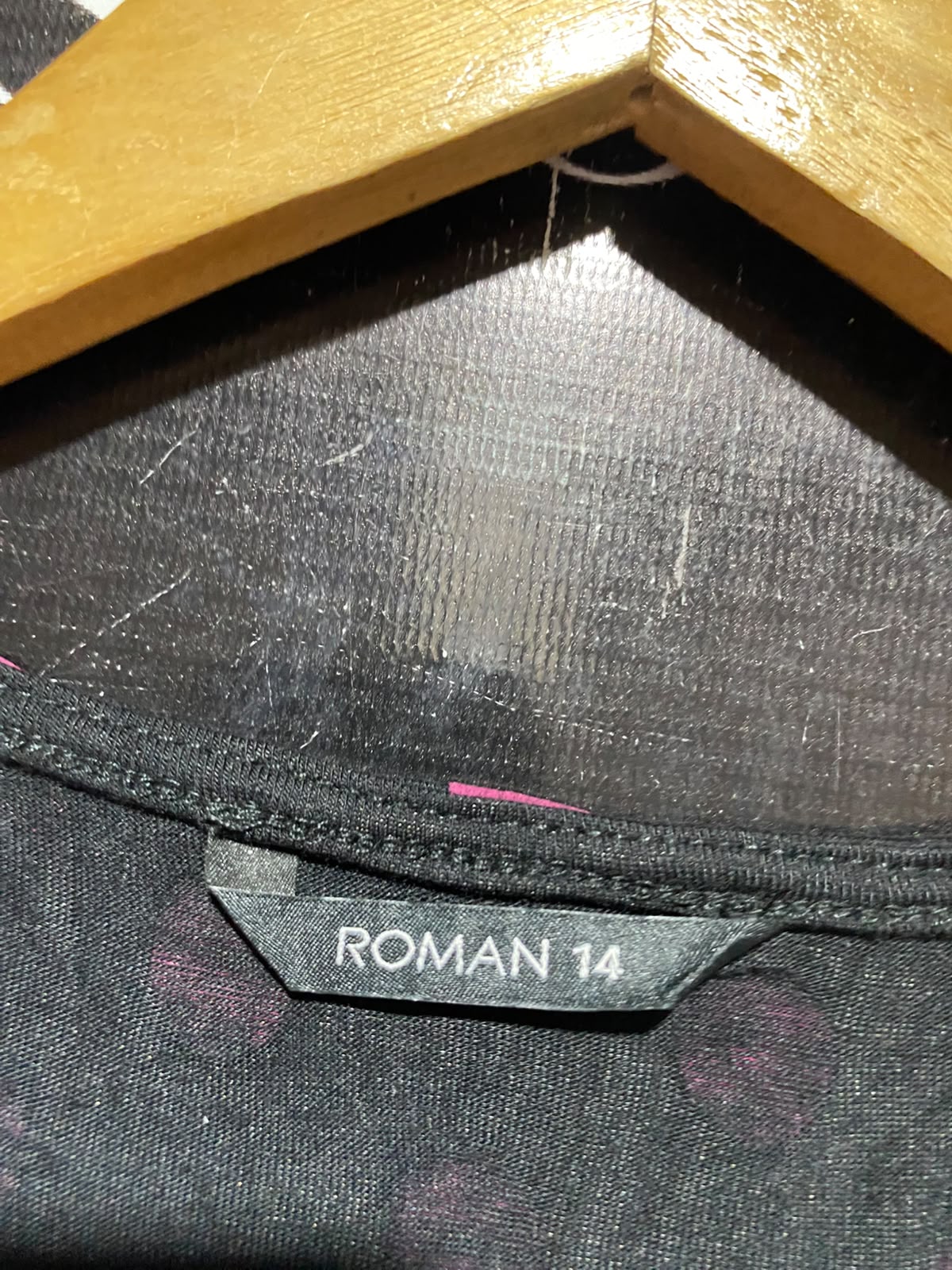 ROMAN |L| BUST 20| A12| WOMEN'S BLACK & PINK POLKA DOT V-NECK SMOCKED MIDDRESS
