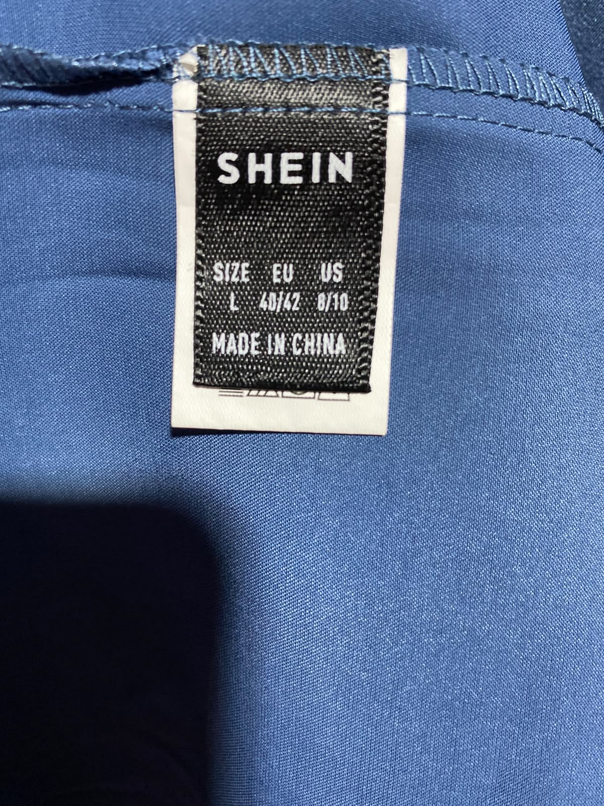 SHEIN |L| BUST 22| A12| WOMEN'S SOLID SLATE BLUE SATIN DROP-WAIST MAXI DRESS