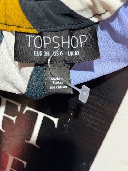 TOPSHOP |M| BUST 16| A12| WOMEN'S MULTICOLOR DIAGONAL STRIPED LONG SLEEVE MIDI DRESS