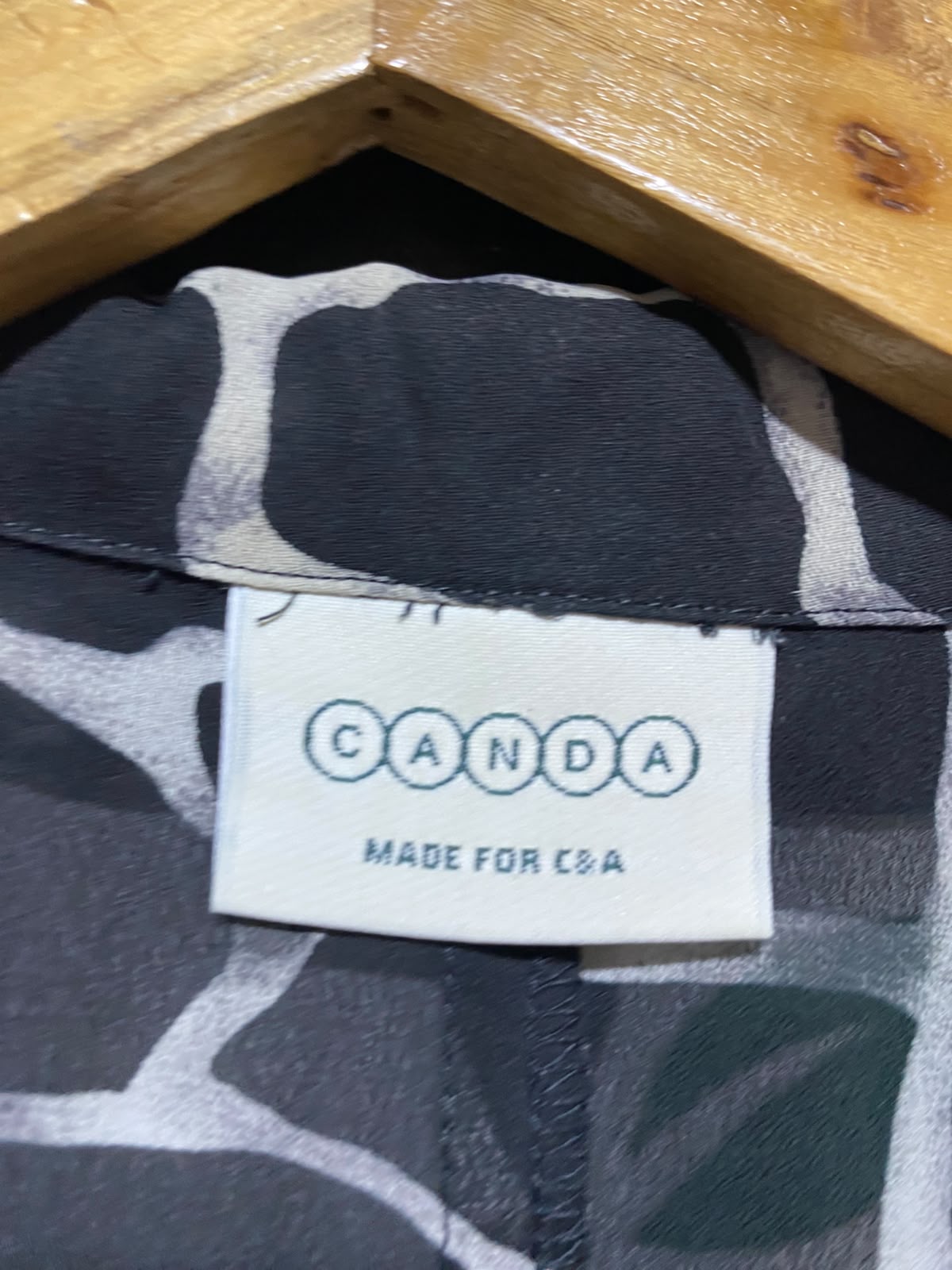 CANDA |XL| BUST 24| A12| WOMEN'S MONOCHROME GIRAFFE GEOMETRIC PRINT BUTTON-DOWN TUNIC SHIRT DRESS