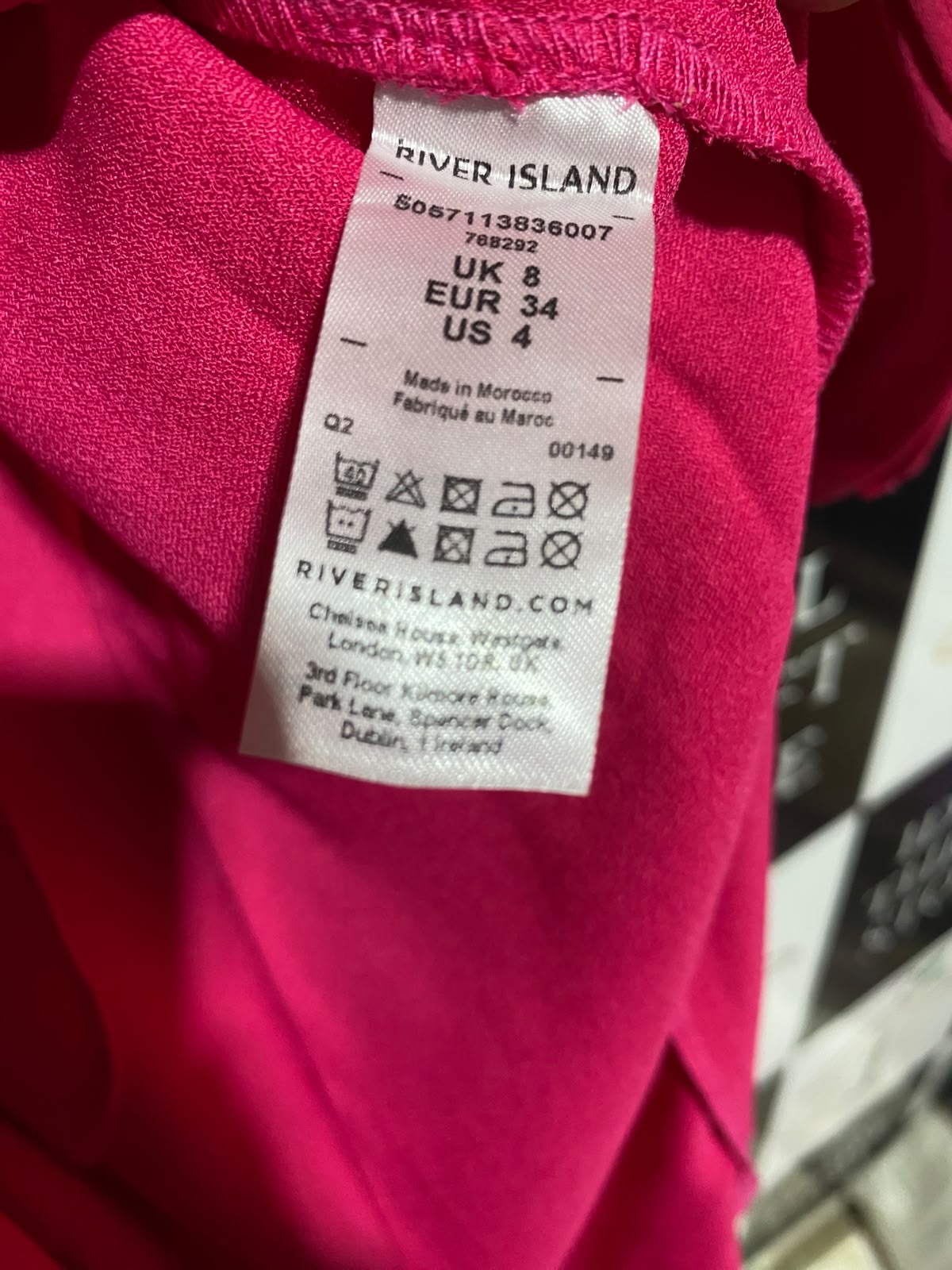 RIVER ISLAND |S| BUST 17| A12| WOMEN'S HOT PINK SATIN FRONT-TIE WRAP SHIRT MAXI DRESS