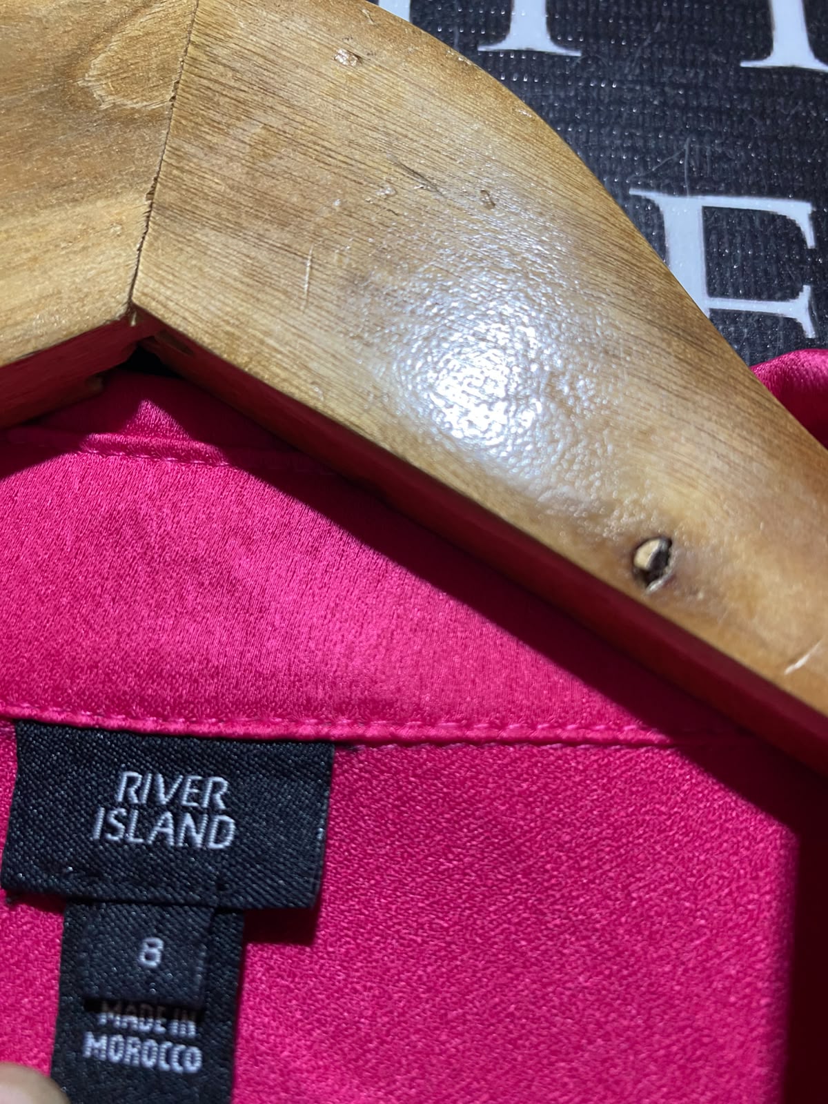 RIVER ISLAND |S| BUST 17| A12| WOMEN'S HOT PINK SATIN FRONT-TIE WRAP SHIRT MAXI DRESS