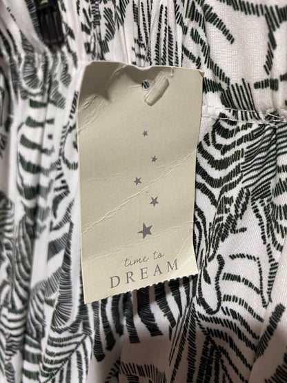 TIME TO DREAM |XL| A11|WOMEN'S BLACK & WHITE ZEBRA ILLUSTATIVE PRINT PAJAMA NIGHTWEAR SET