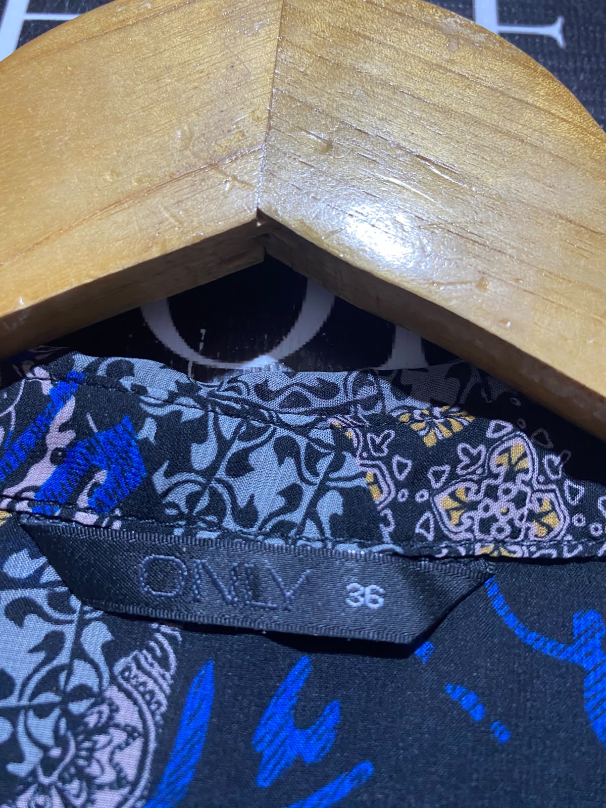 ONLY |L| BUST 19| A11| WOMEN'S NAVY & ROYAL BLUE GEOMETRIC MOSAIC PRINT BUTTON-DOWN SHIRT MAXI DRESS