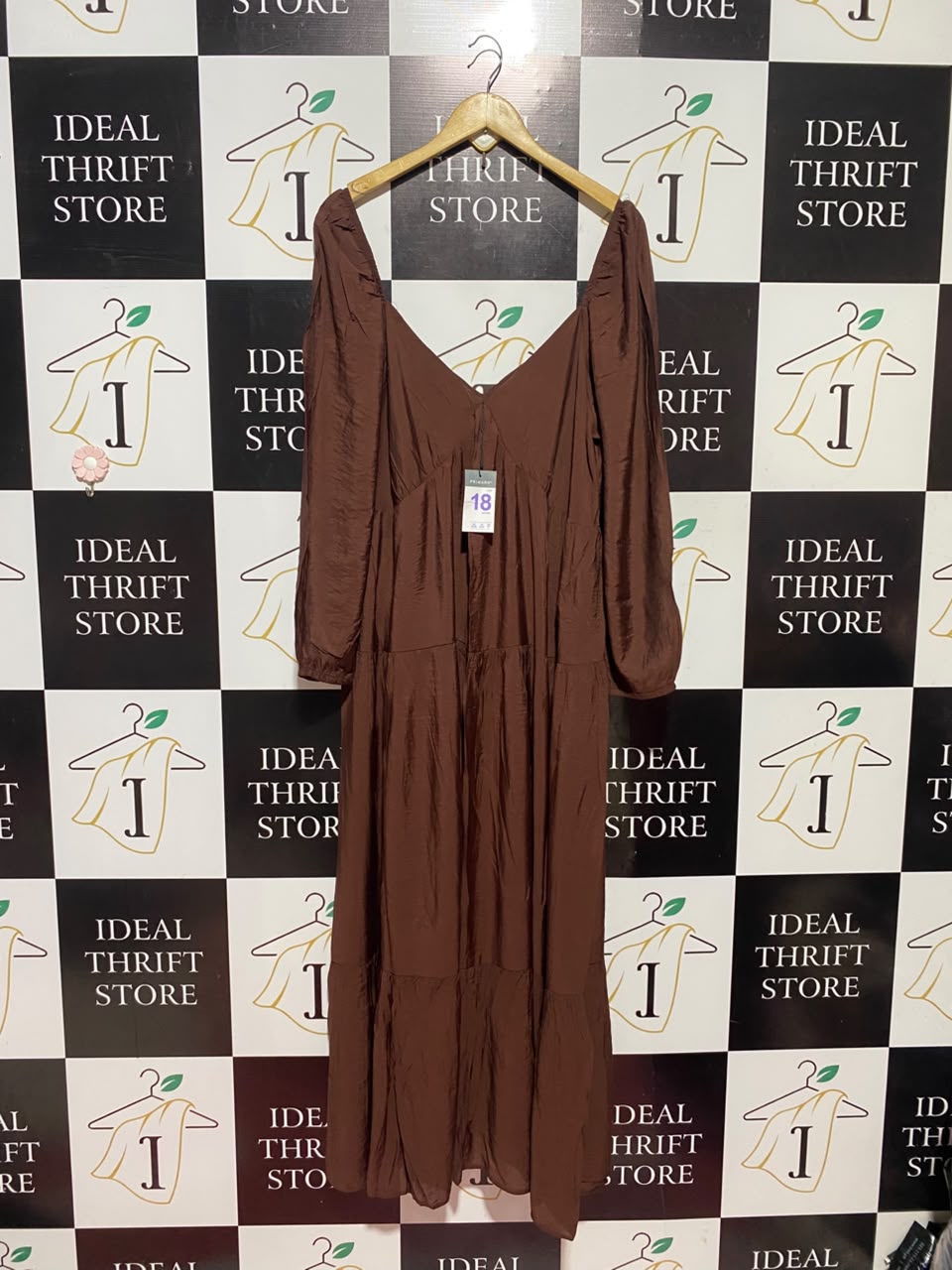 PRIMARLK |M| BUST 18| A11| WOMEN'S SOLID CHOCOLATE BROWN SWEETHEART TIERED MAXI DRESS