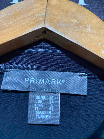 PRIMARK | M| BUST 19| WOMEN'S SOLID BLACK SATIN BUTTON-DOWN MAXI SHIRT DRESSA11|