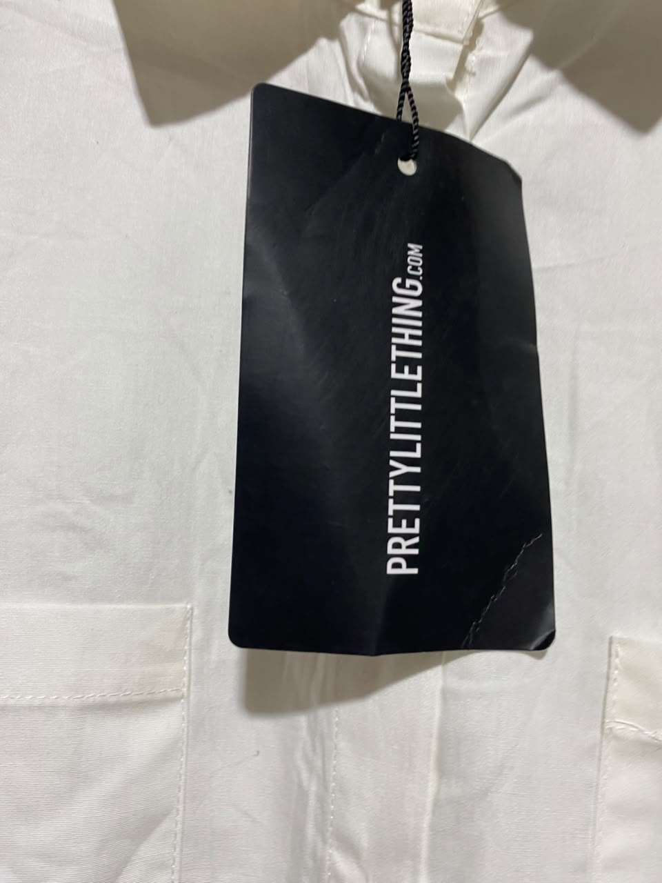 PRETTYLITTLE THING |XL| BUST 23| A11| WOMEN'S OFF-WHITE OVERSIZED BUTTON-DOWN POPLIN SHIRT DRESS