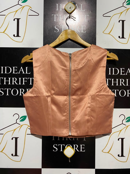 BOOHOO |M| BUST 18| A11| WOMEN'S DUSTY ROSE PINK SATIN CROPPED TANK TOP