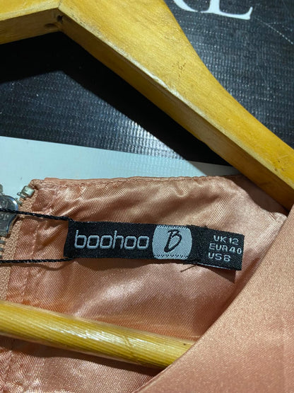 BOOHOO |M| BUST 18| A11| WOMEN'S DUSTY ROSE PINK SATIN CROPPED TANK TOP