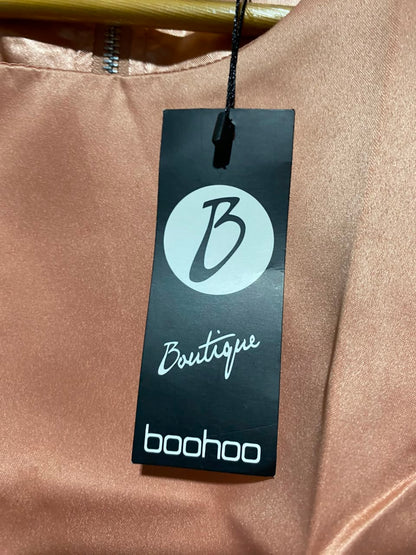 BOOHOO |M| BUST 18| A11| WOMEN'S DUSTY ROSE PINK SATIN CROPPED TANK TOP
