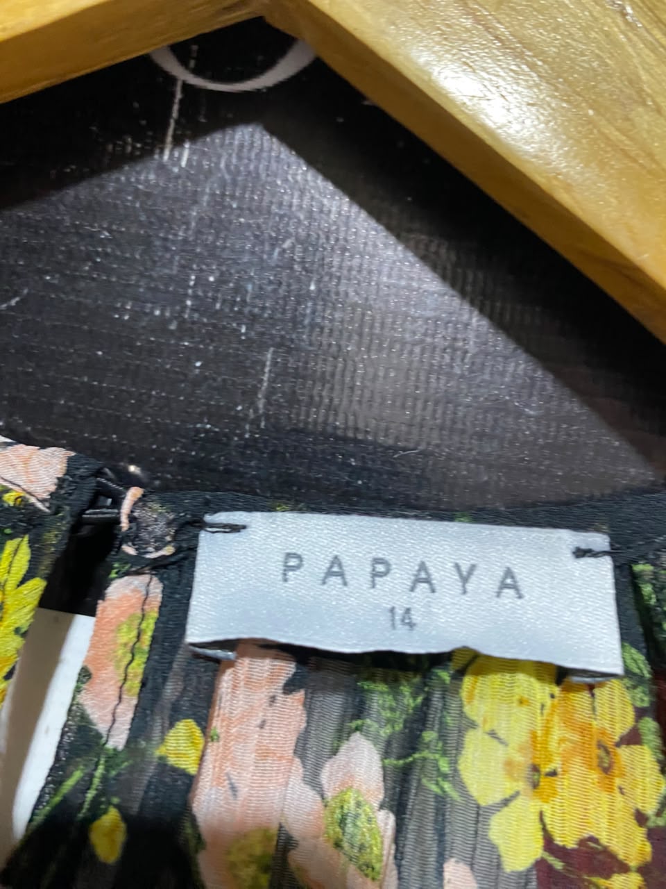 PAPAYA |L| BUST 19| A11| WOMEN'S BLACK & YELLOW FLORAL CHIFFON TIERED MAXI DRESS