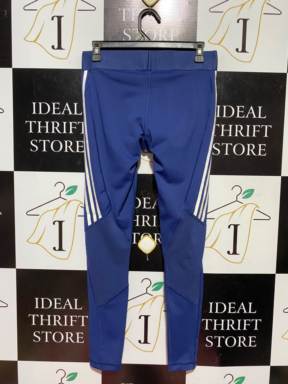 ADIDAS |M| WAIST 28| A11| ROYAL BLUE THREE-STRIPE HIGH-WAIST ACTIVE LEGGINGS