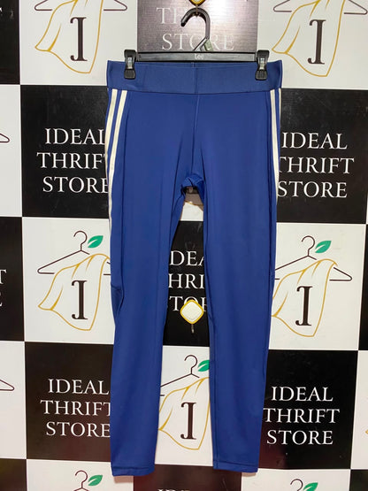 ADIDAS |M| WAIST 28| A11| ROYAL BLUE THREE-STRIPE HIGH-WAIST ACTIVE LEGGINGS