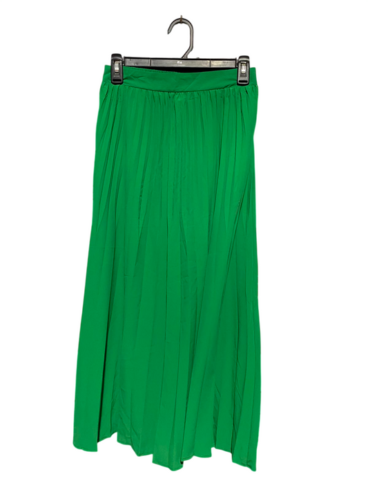 PRIMARK |S| WAIST 26| A12| EMERALD GREEN PLEATED MAXI SKIRT - HIGH-WAISTED FLOWY LONG SKIRT