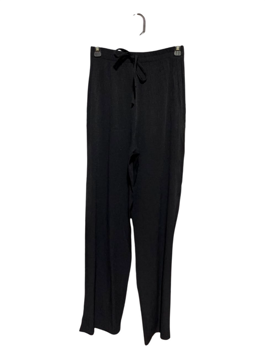 ANTONIA |XS| WAIST 24| A13| WOMEN'S BLACK RELAXED FIT WIDE LEG TROUSERS - CASUAL DRAWSTRING PALAZZO PANTS